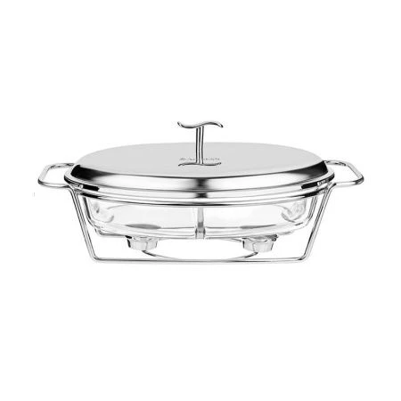 Мармит 2,6л стекло на мет.подставке 2 отсека Silver (6)