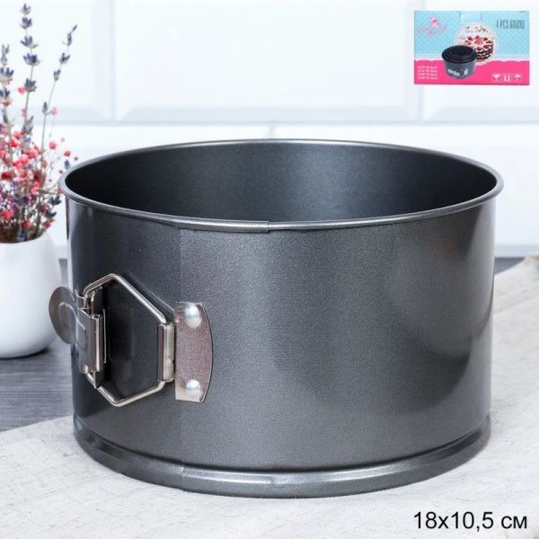 Форма для выпечки кекса и куличей разъемная 18*10,5см угл.сталь TG-218