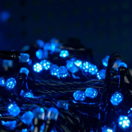 Гирлянда эл. 9,2м 100LED синий, черный провод JC-16589 (100)