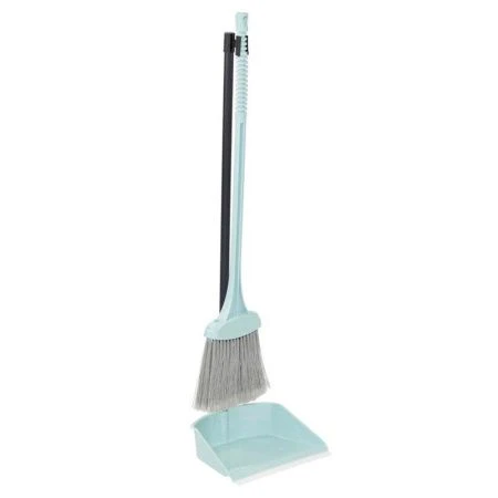 Набор Ленивка веник с совком 195*250*900мм пластик/нейлон Морская волна (20)