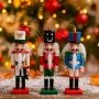 Игрушки новогодние на елку ЩЕЛКУНЧИК набор 3шт 12,5*3,5см дерево JC-16367 (130)