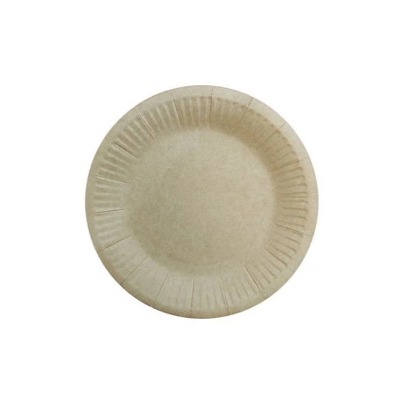 Тарелка бумажная 180мм ламинированная крафт Snack Plate (1000)