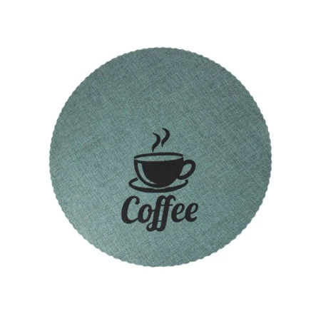 Салфетка сервировочная 32см ПВХ COFFEE синяя JC-15507 (300)