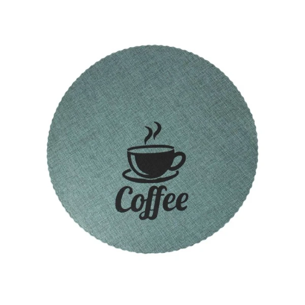 Салфетка сервировочная 32см ПВХ COFFEE синяя JC-15507 (300)