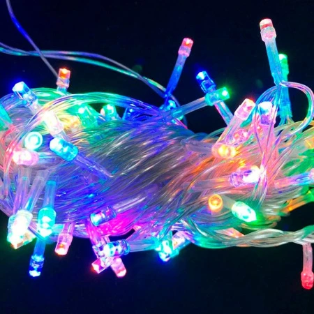 Гирлянда эл. 5м 50LED разноцветная, белый провод JC-16572 (100)