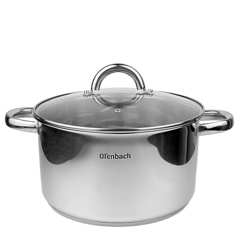 Кастрюля 5,5л нерж.сталь со стекл.крышкой 24см h13,5см капс.дно индукция арт.100527 (4)