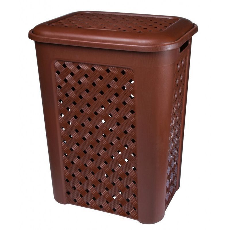 Корзина для белья 30л 38*28*46см пластик ВИОЛА коричневый (10)