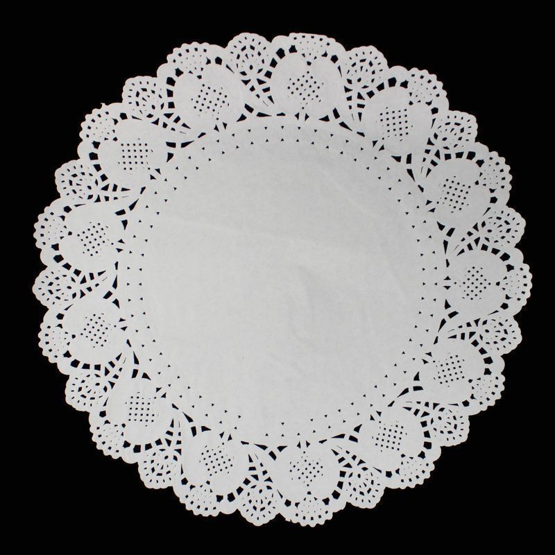Салфетки сервировочные набор 200шт 34,5см бумага ажурные влагостойкие круглые JC-3884 (32)