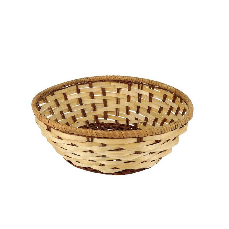 Корзинка плетеная лоза 20*7см круглая светло-коричневая