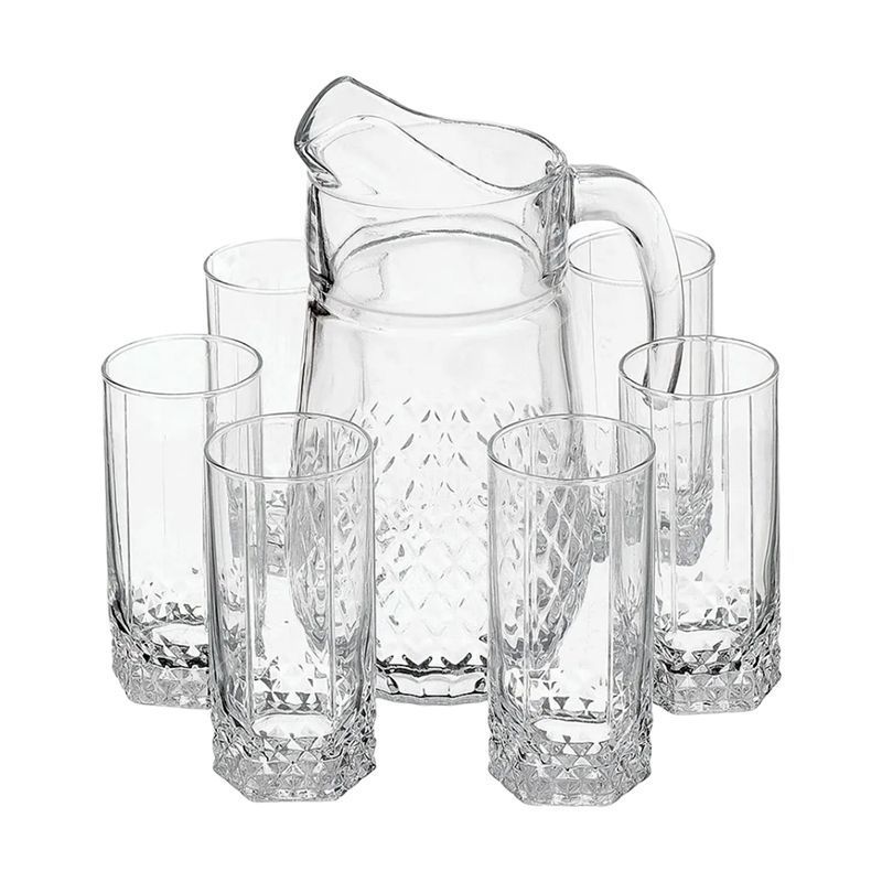 Набор питьевой 7пр стекло ВАЛЬС (кувшин 1,33л, стаканы 6шт 290мл) (4)