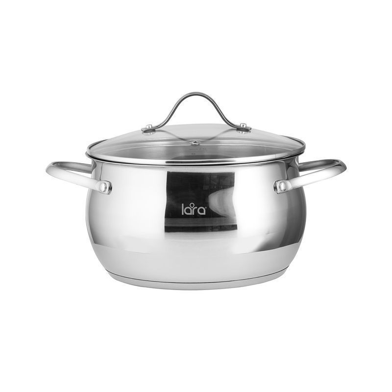 Кастрюля 11,5л нерж.сталь Apple стекл.крышка 30см капс.индукц.дно LR02-362 (2)