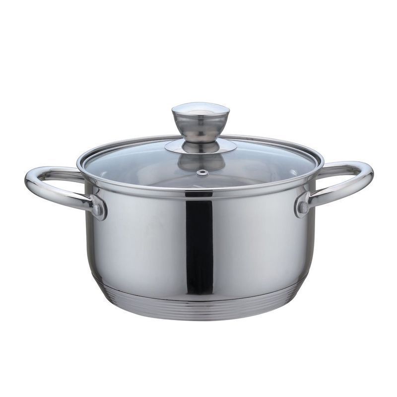 Кастрюля 1,9л нерж.сталь стекл.крышка 16см индукция DE LUXE BK-1750 (12)