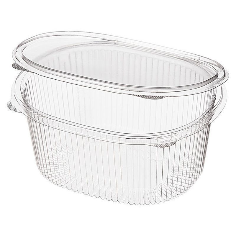 Контейнер одноразовый 1000мл полистирол овальный прозрачный с крышкой РКС-1000 (420)