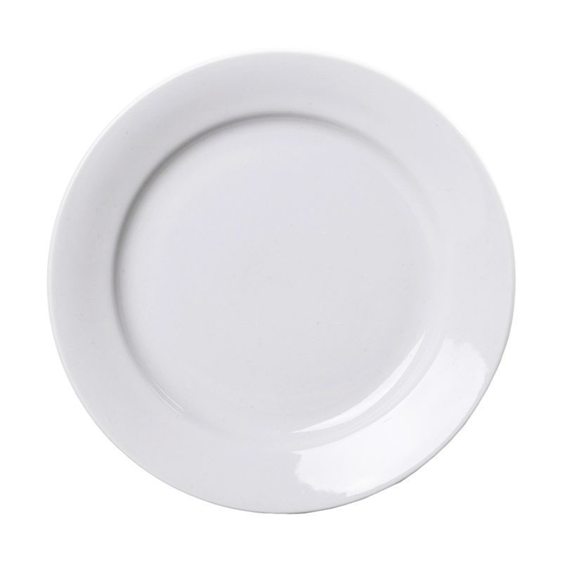 Тарелка мелкая 24см фарфор белый гладкий край (20)