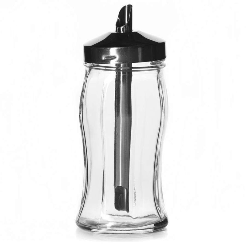 Сахарница с дозатором 240мл стекло БЛЭК ЭНД УАЙТ (без упаковки) (12)