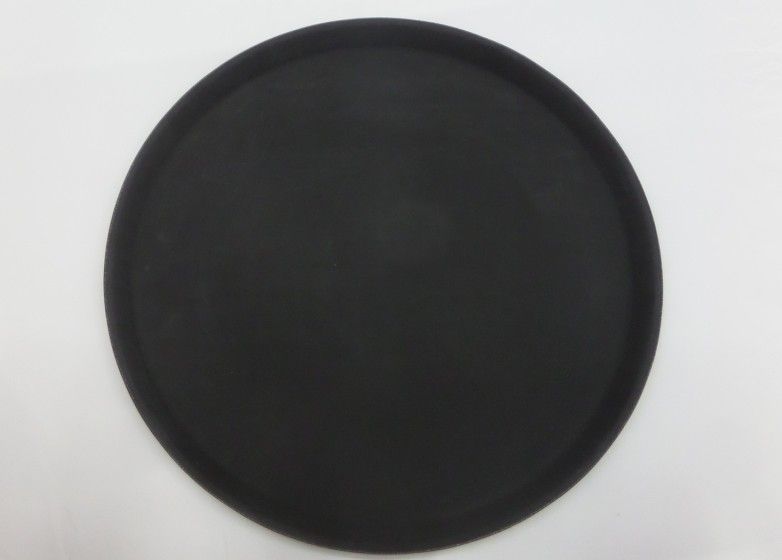 Поднос 28см стекловолокно черный прорезиненный круглый JC-3775 (25)