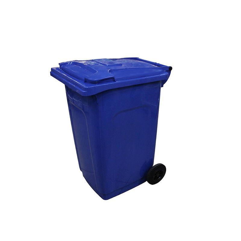 Бак для мусора 240л 74,5*57,5*105,5см пластик Profi синий на колесах (1)
