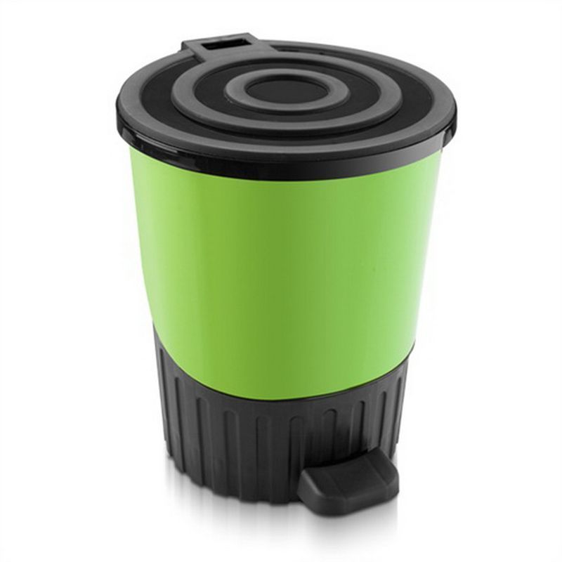 Контейнер для мусора 8л 230*275мм пластик ДУНЯ салатовый с педалью (6)