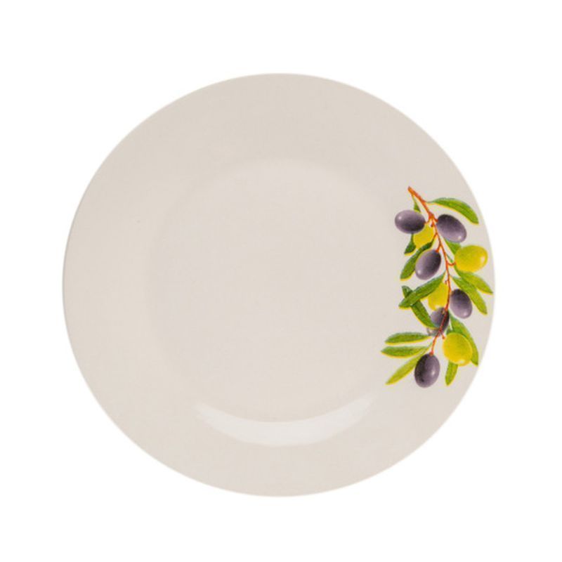 Тарелка мелкая 17,5см фарфор ОЛИВКИ плоская круглая (12/96)