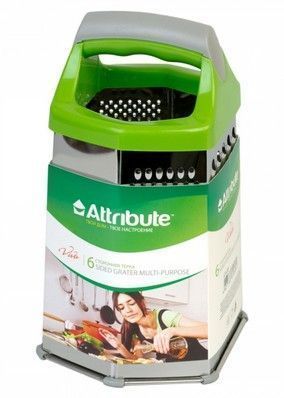 Терка 6 гранная 12*10*20см нерж.сталь VIVA серо-зеленая (12/36)