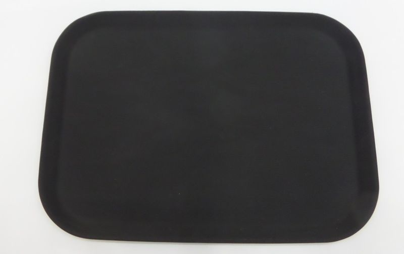 Поднос 46см стекловолокно черный прорезиненный прямоугольный JC-3766 (25)