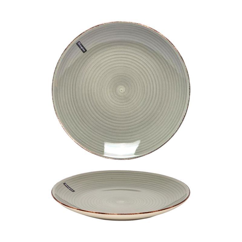 Тарелка мелкая 19см керамика Аэрография СВЕТЛЫЙ ГРАФИТ десертная (6/48)