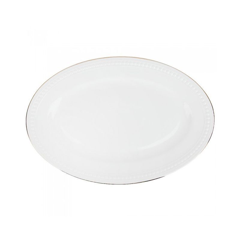 Блюдо 31*20,5*2,7см фарфор Prime с золотой отводкой (4/24)