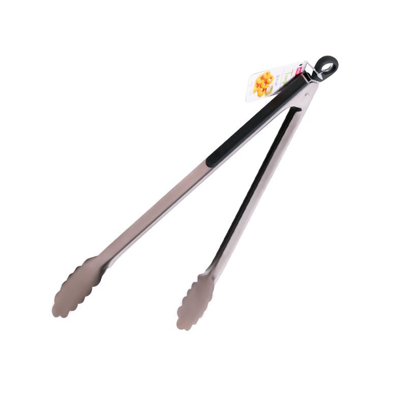 Щипцы кулинарные 35,5см нерж.сталь с силик. вставками на ручках  (72)