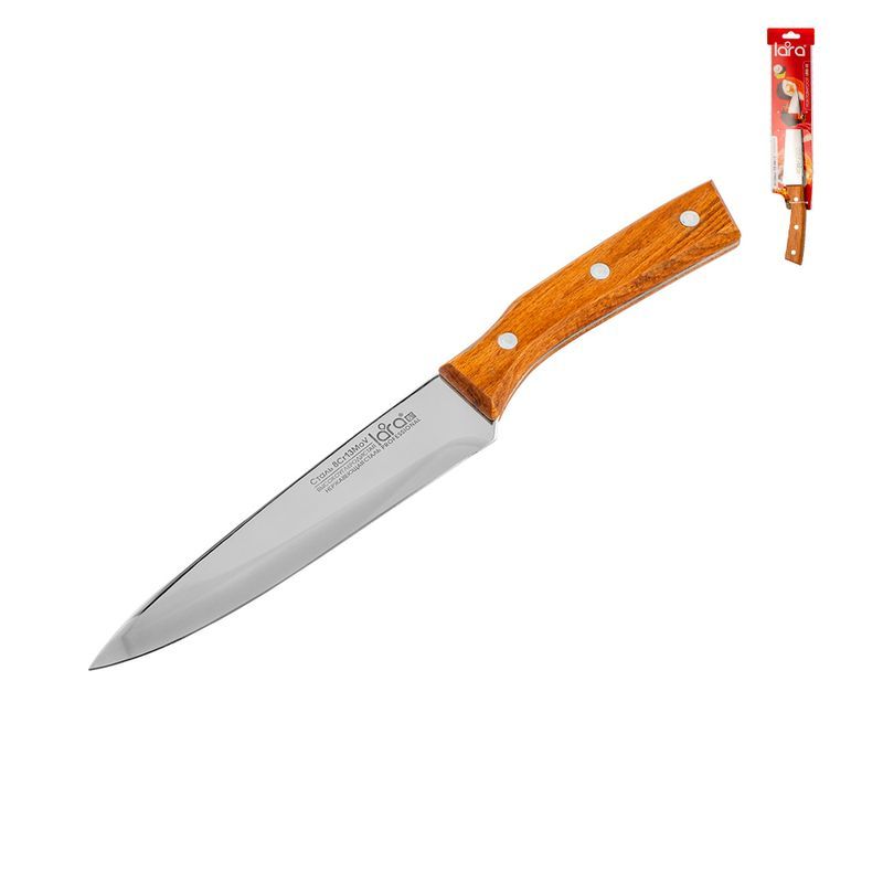 Нож поварской 6" 15,2см нерж.сталь буковая ручка на блистере LR05-62  (24)