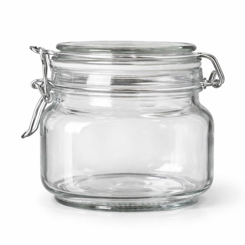 Банка для сыпучих продуктов 500мл cтекло с фиксатором O801 (48)