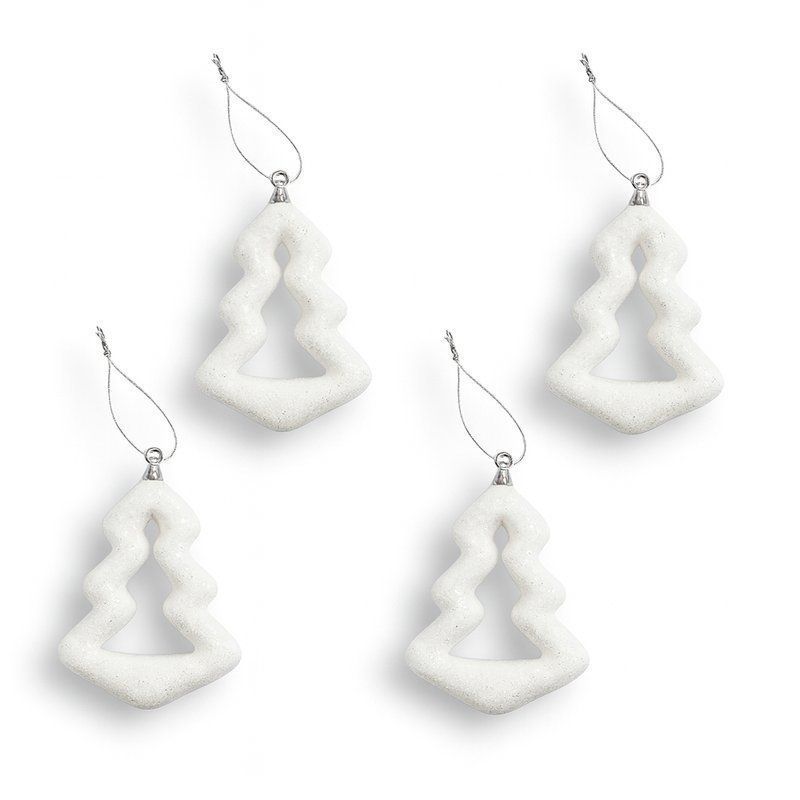 Игрушки новогодние на елку ЕЛОЧКА набор 4шт 8*5см пенопласт JC-16374 (1000)