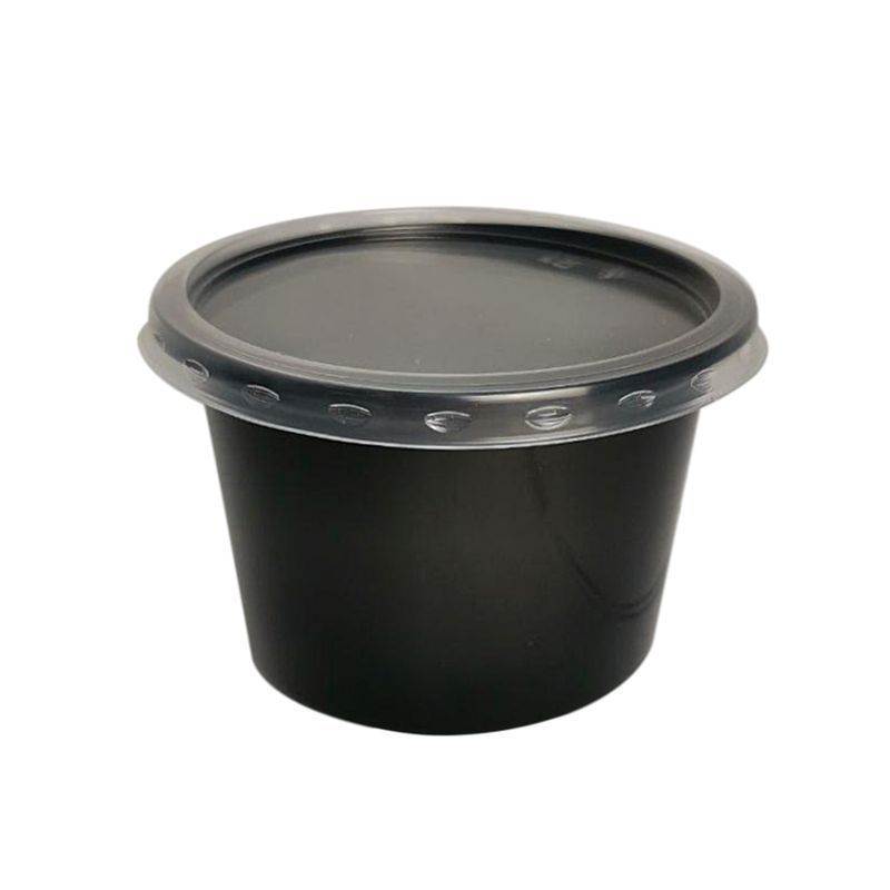 Контейнер одноразовый 500мл полистирол К-115 черный с крышкой ПЭТ (500/50)