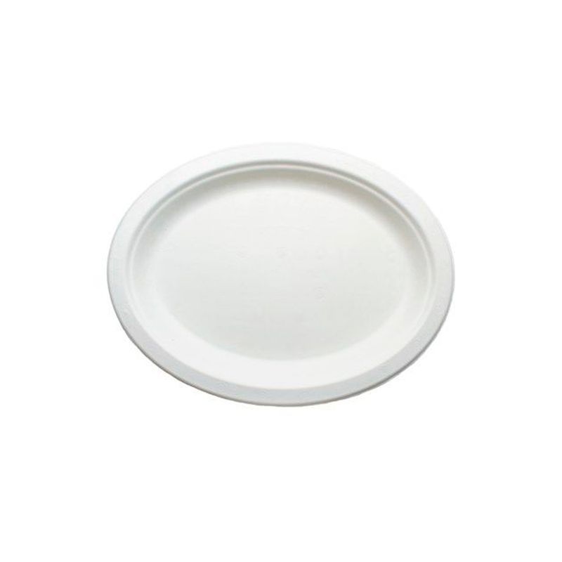 Тарелка БИО 260*200*15мм Растительное волокно овал.белая (х50/900)