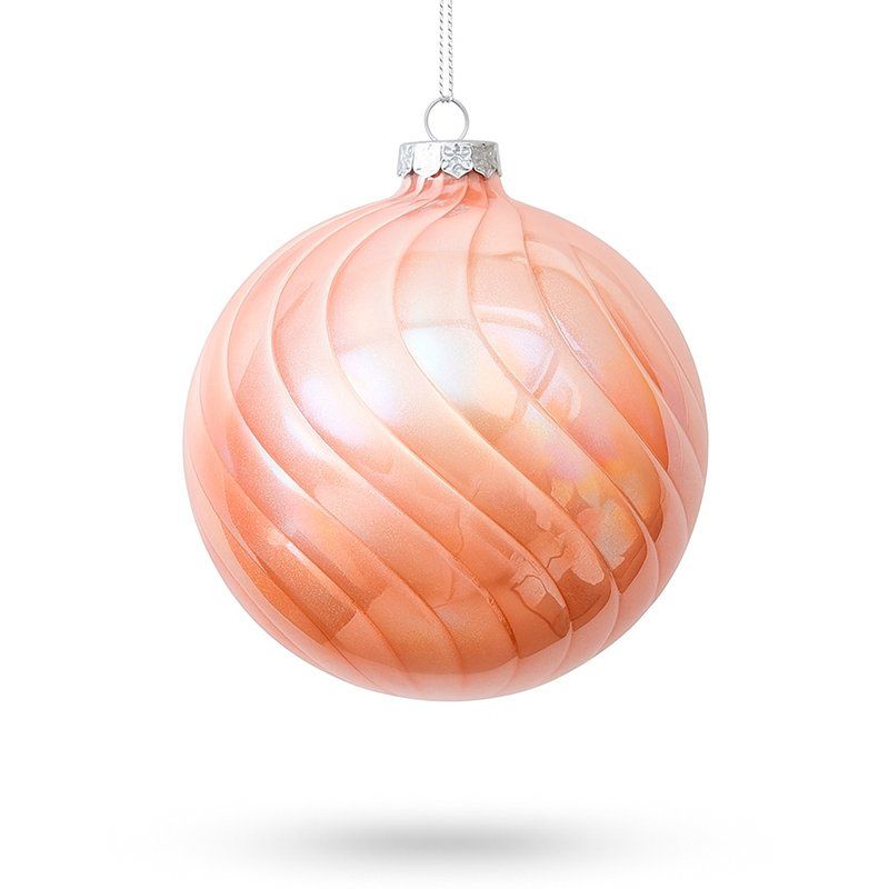 Игрушка новогодняя на елку ШАР 6см стекло розовый перламутр (144) JC-17169