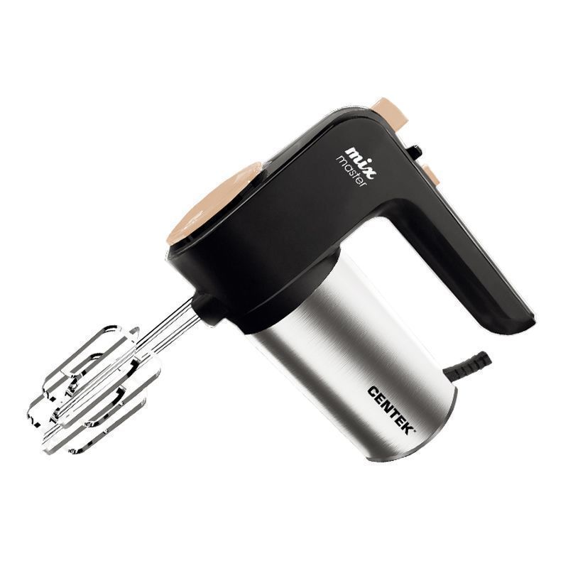 Миксер нерж.сталь/пластик Centek CT-1123 бежевый 800Вт, 6 скоростей+турбо, взбивание/замешивание(6)