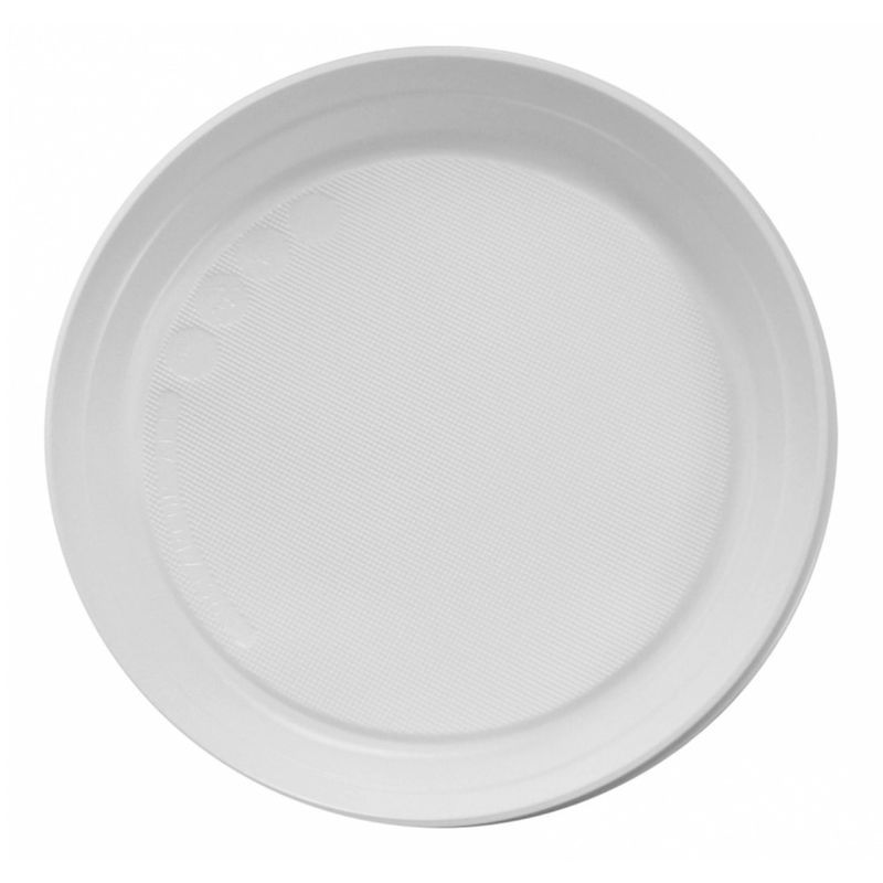 Тарелка одноразовая 17см полистирол белая Стиропласт (100/2700)