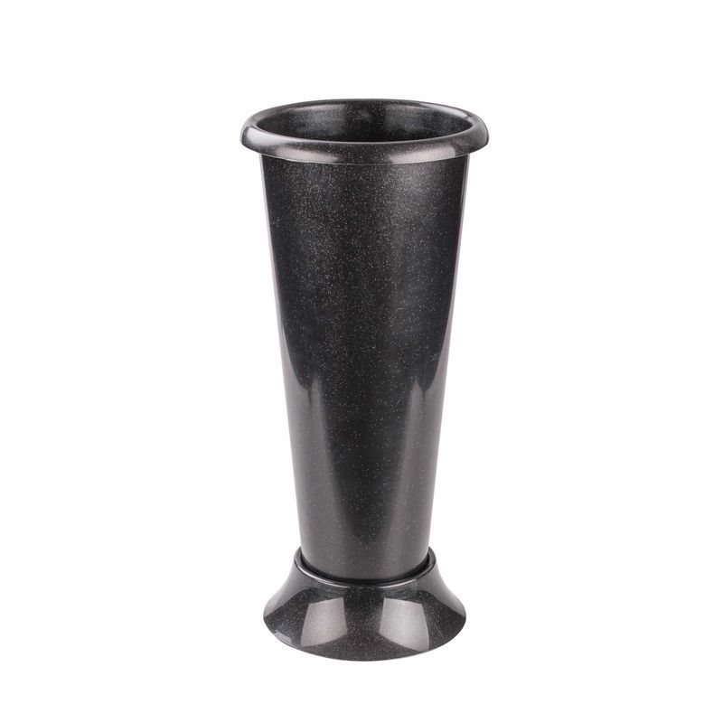 Ваза для цветов 42,5см пластик чёрная под срезку (12)