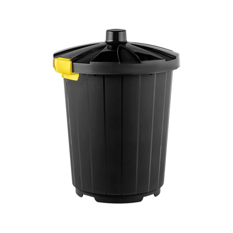 Бак для мусора 105л 55,5*55,5*62,5см пластик антрацит с крышкой на колесах (8)