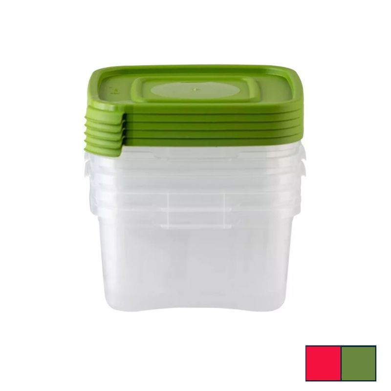 Контейнер пищевой набор 5пр 460мл 110*110*105мм пластик КАСКАД квадро (18)