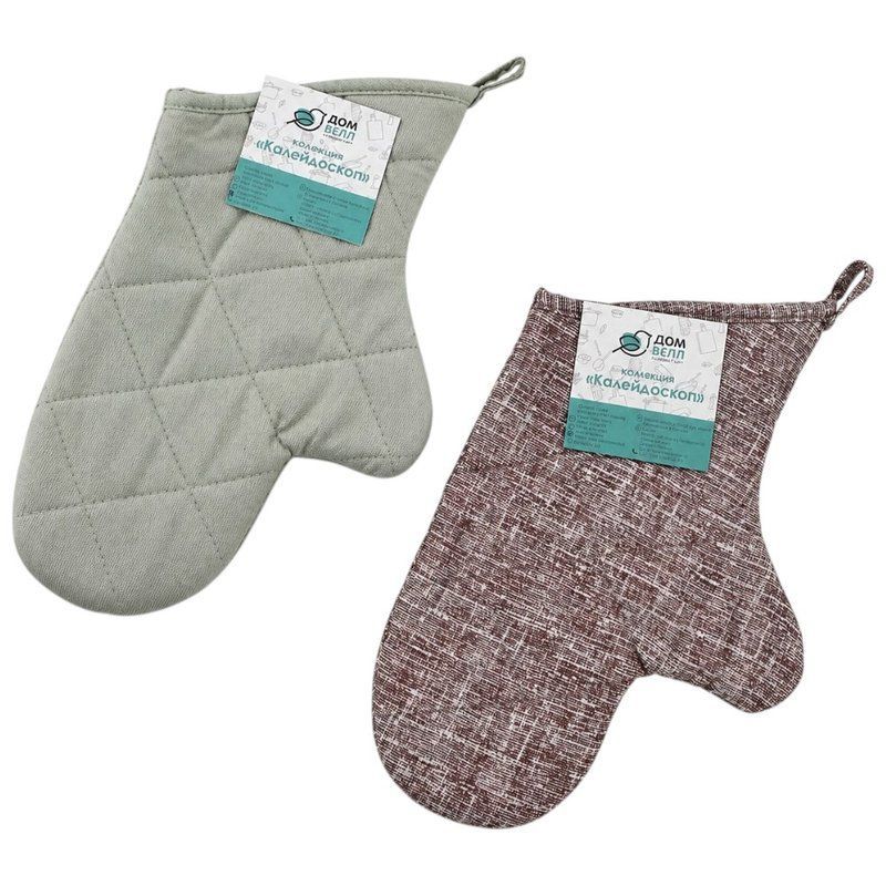 Прихватка-рукавица рогожка стеганая ТЕКСТУРА ЛЁН 10391/2 ДомВелл
