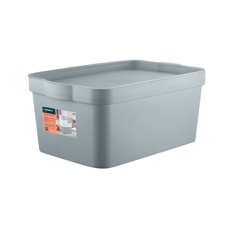 Ящик для хранения 7,5л 32*21,1*14,1см пластик Trendy серый топаз (10)