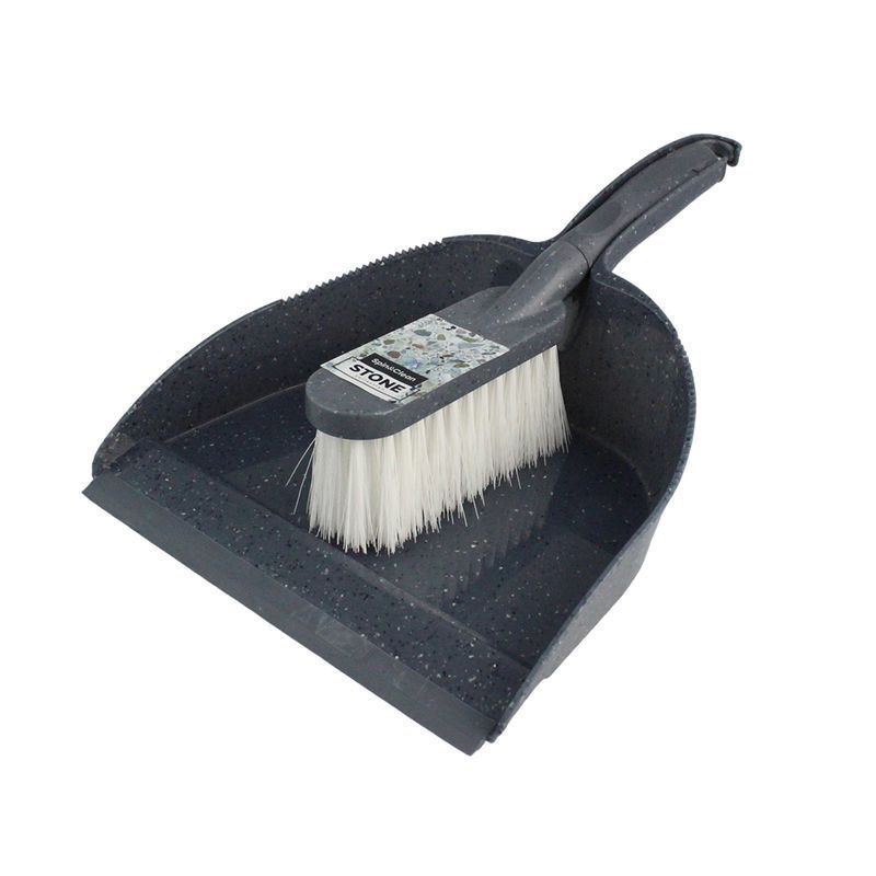 Щетка-сметка пластик Stone с совком темный камень (10)