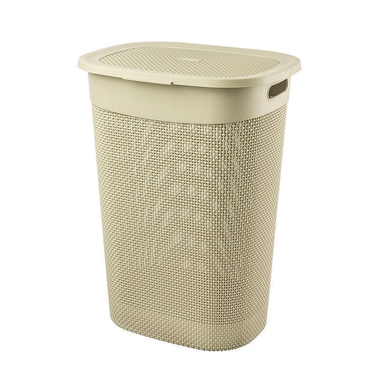 Корзина для белья 55л 400*350*600мм пластик ARIANA бежевый (5)