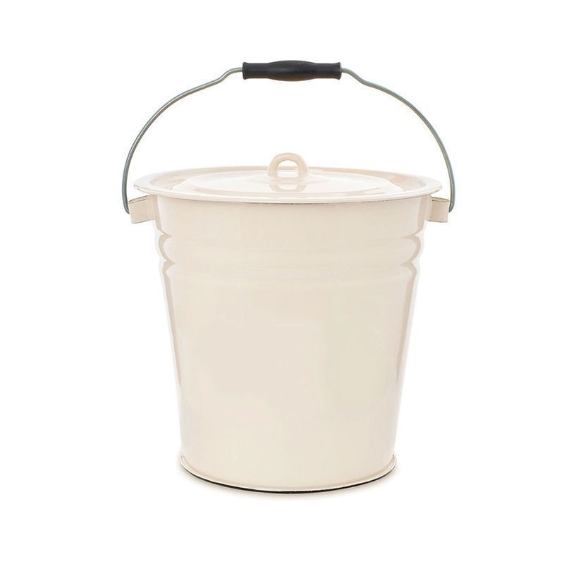 Ведро 12л эмаль с крышкой Жемчужная коническое (4)