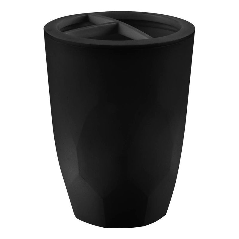 Стакан для зубных щеток 7,8*10,5см пластик KeeРlex Light черный лотос (24)