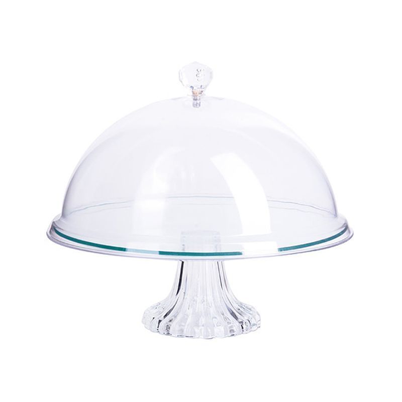 Подставка для торта с крышкой 26*26см стекло LR28672 (8)