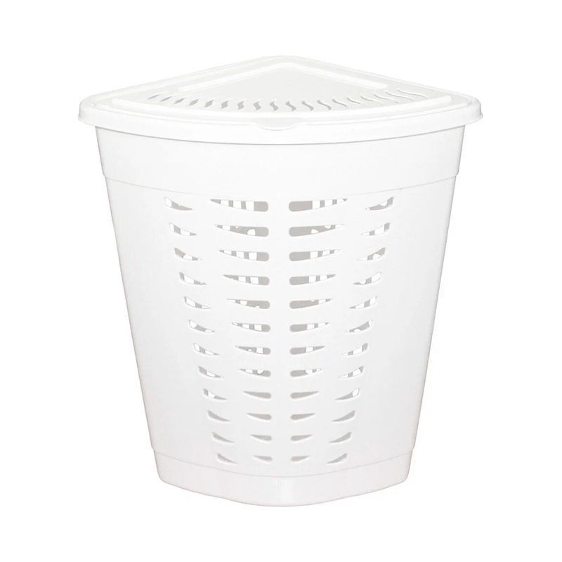 Корзина для белья 45л 650*400*650мм пластик угловая белый (6)