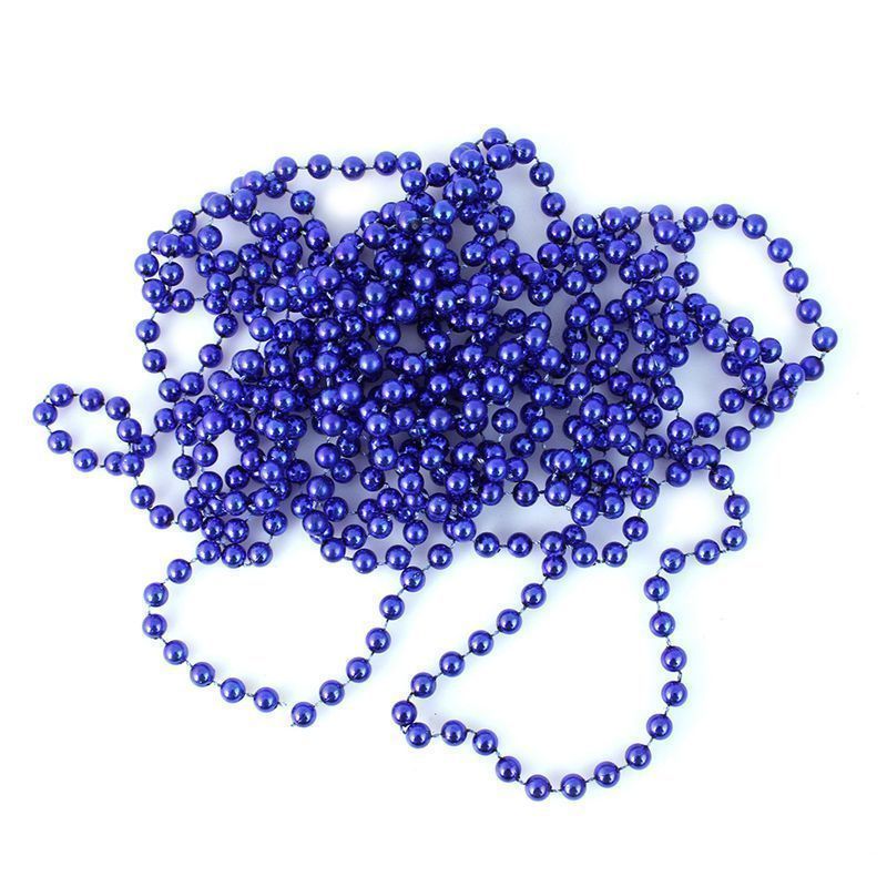 Украшение новогоднее Бусы ШАРИКИ 3м d10мм пластик синие JC-14959 (240)