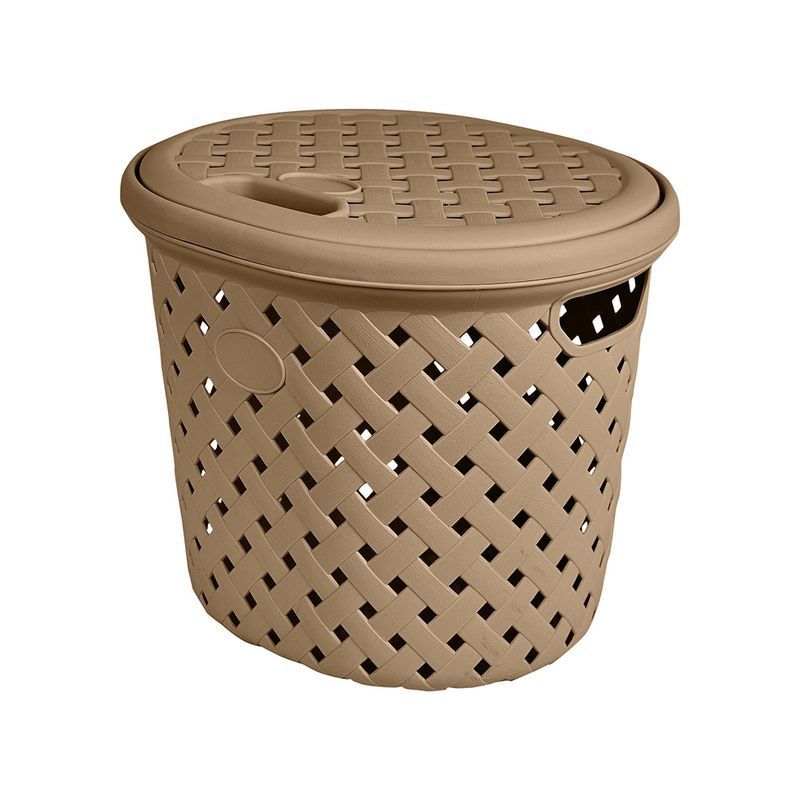 Корзина для белья 14л 325*280*280мм пластик Rattan шоколадный мокко (10)