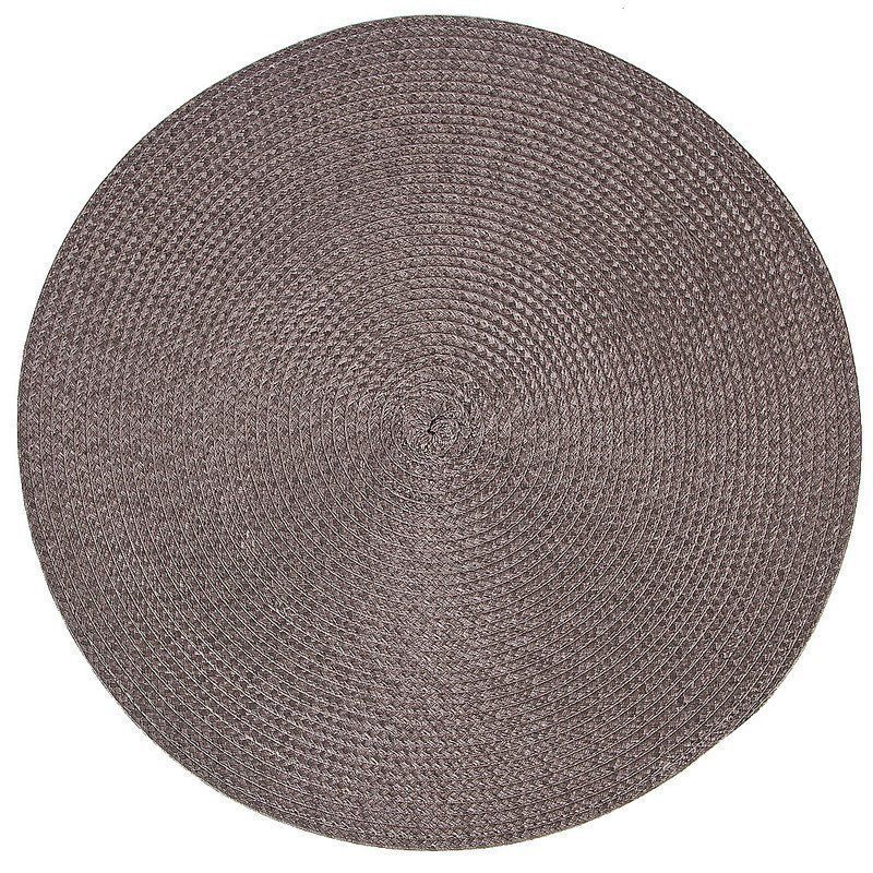 Салфетка сервировочная 38см полипропилен круглая Сasual line коричневая (4/180)